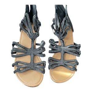 JustFab Black and White Strappy Sandals
